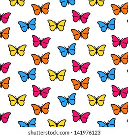 Nice, cute Colorful Butterfly Seamless Pattern Background