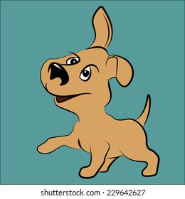 nice, cute dog with pleasure looks and smiling. emotional animal