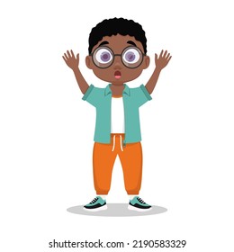Nice dark skinned boy. Vector illustration