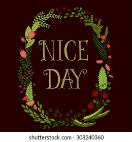 Nice day flower pictured wreath frame