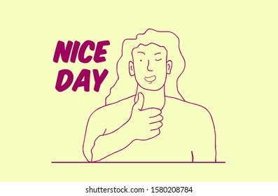 nice day poster background with smile people illustration, vector in eps10