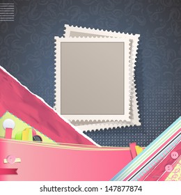 Nice design with empty stamp. Vector design. 