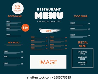 Nice design for Restaurant food menu  