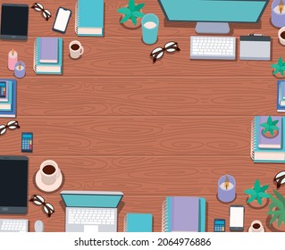 nice desk poster with office stuff