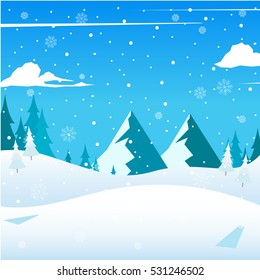 Nice Detail Square Merry Christmas Winter Background Illustration With Copyspace, Suitable for Invitation, Web Banner, Greetings Card, Social Media, and Other Christmas Related Occasion