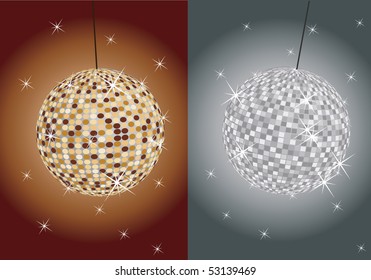 Nice disco balls. Vector illustration. Vector illustration.