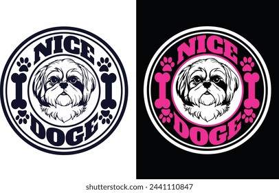 Nice doge t shirt design an vector an graphics