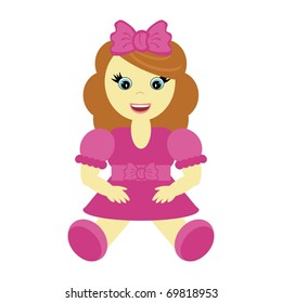 nice doll on white background