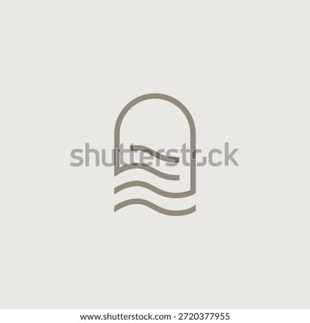 nice door water sea wave logo vector icon illustration