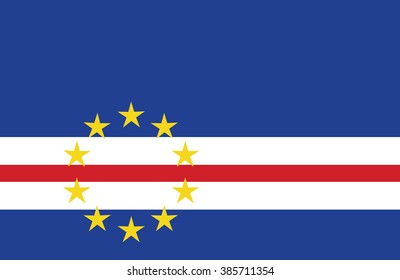 Nice drawing of amazing horizontal Cape Verde flag.