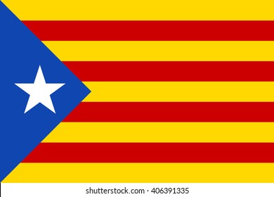 Nice drawing of amazing horizontal Catalonian flag.