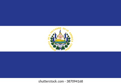 Nice drawing of amazing horizontal El Salvador flag.