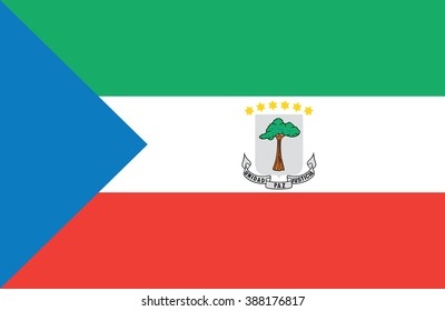 Nice drawing of amazing horizontal Equatorial Guinea flag.