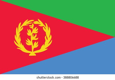 Nice drawing of amazing horizontal Eritrea flag.