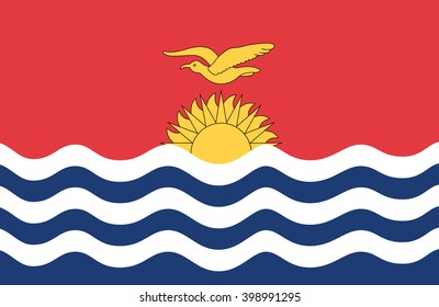Nice drawing of amazing horizontal Kiribati flag.