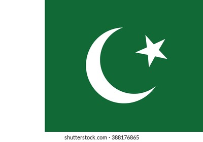 Nice drawing of amazing horizontal Pakistani flag.
