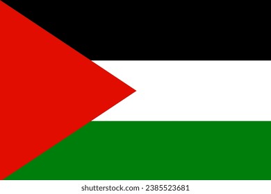 Bonito dibujo de una increíble bandera palestina horizontal. Vector 10 eps.