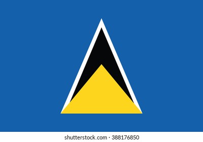 Nice drawing of amazing horizontal Saint Lucia flag.