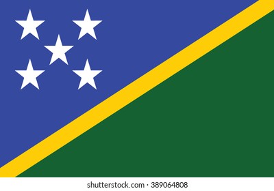 Nice drawing of amazing horizontal Solomon Islands flag.