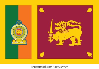 Nice drawing of amazing horizontal Sri Lanka flag.