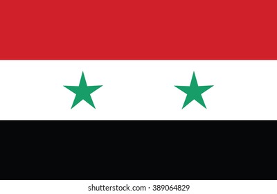 Nice drawing of amazing horizontal Syrian flag.