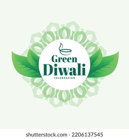 nice eco friendly green diwali background with leaves