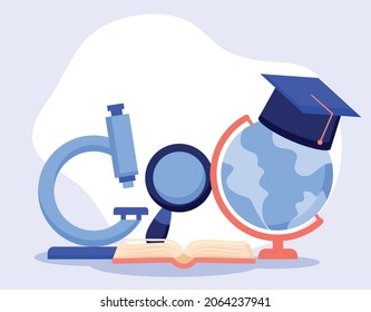 nice education card with items