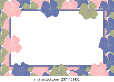 Netter, eleganter floraler Rahmen oder grauer Hintergrund