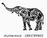 Nice Elephant Floral Ornament Decoration Vector.