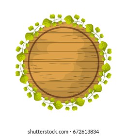 nice emblem with branches leaves design