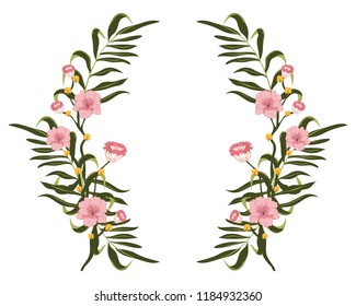 nice exotic branches with tropical flowers