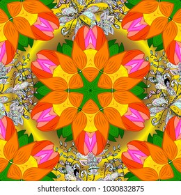 Nice fabric pattern. Beautiful watercolor Bouquet of summer flowers seamless pattern.