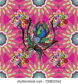 Nice fabric pattern. Beautiful watercolor Bouquet of summer flowers seamless pattern.