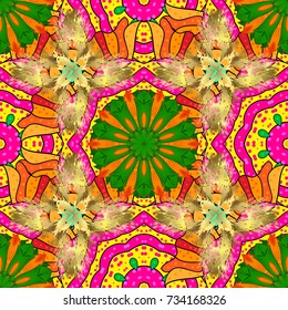 Nice fabric pattern. Beautiful watercolor Bouquet of summer flowers seamless pattern.