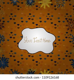 Nice fabric pattern. Design. Doodles orange, white and brown on colors. Vector. Print. Flat elements.
