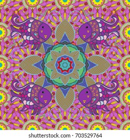 Nice fabric pattern. Floral background. Seamless vector pattern.