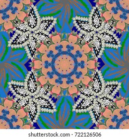 Nice fabric pattern. Floral background. Seamless vector pattern.