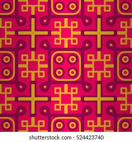 Nice fancy seamless pattern background in greek style. Colorful, graphical design for surface, carpet, curtain or other purpose. Clean tessellated repeatable backdrop. Retro texture.