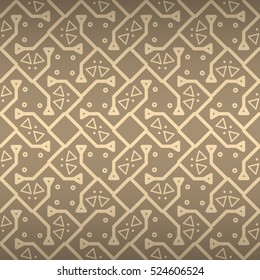 Nice fancy seamless pattern background in aboriginal style. Plain medley repeatable backdrop. Classic decor. Colored, graphical design for ads, carpet, ads or other purpose.