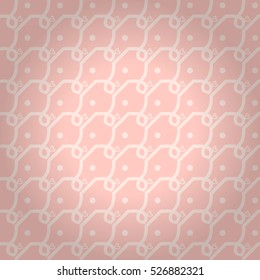Nice fancy seamless pattern background in girl style. Smooth puzzle repeatable backdrop. Colorful, symmetric design for banner, carpet, game or other purpose. Retro tracery.