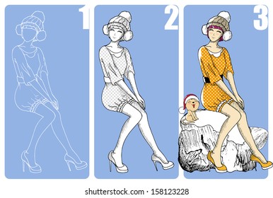 nice fashion girl design 