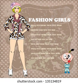 nice fashion girls ,vector