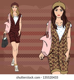 nice fashion girls ,vector