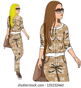 nice fashion girls,vector