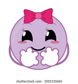 nice female emoji face with arms