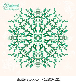 Nice floral greeting card with leaves for wedding invitation, birthday or other holiday. Colorful template for your design. 