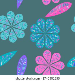 Schönes Blumenmuster. Nahtlose Blumentapete. Dekoration im Frühling. Vektor-Abbildung isoliert. Abstrakter Vektorhintergrund. 