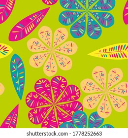Buen patrón floral. Papel de paredes florido impecable. Decoración primaveral. Ilustración vectorial aislada. Resumen del fondo vectorial. 