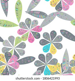 Buen patrón floral. Papel de paredes florido impecable. Decoración primaveral. Ilustración vectorial aislada. Resumen del fondo vectorial. 