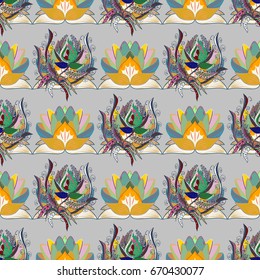 Nice Floral pattern in the small flower. Seamless floral pattern with flowers, watercolor. Vector pattern.